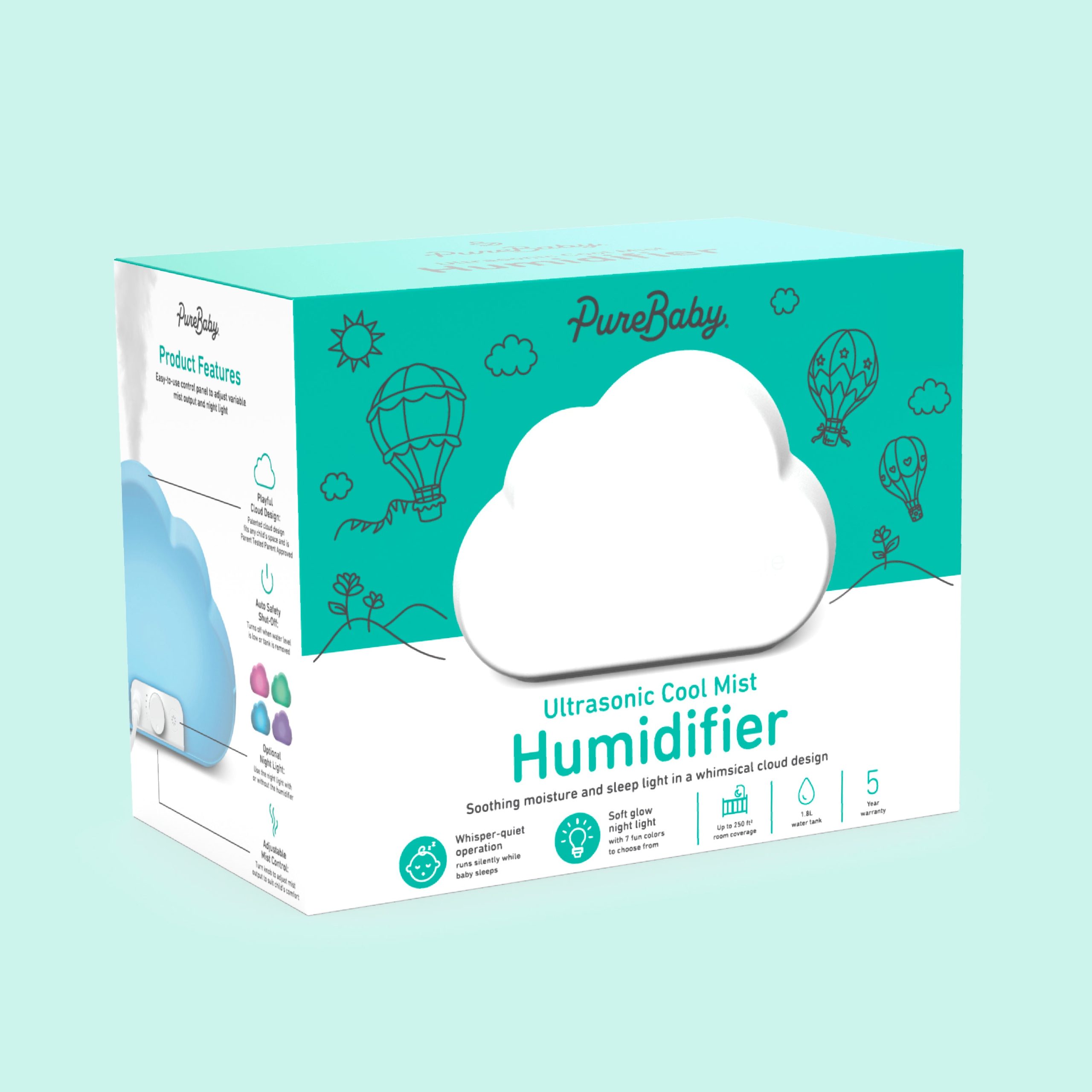 PureBaby® Cloud Ultrasonic Cool Mist Humidifier - Image 8