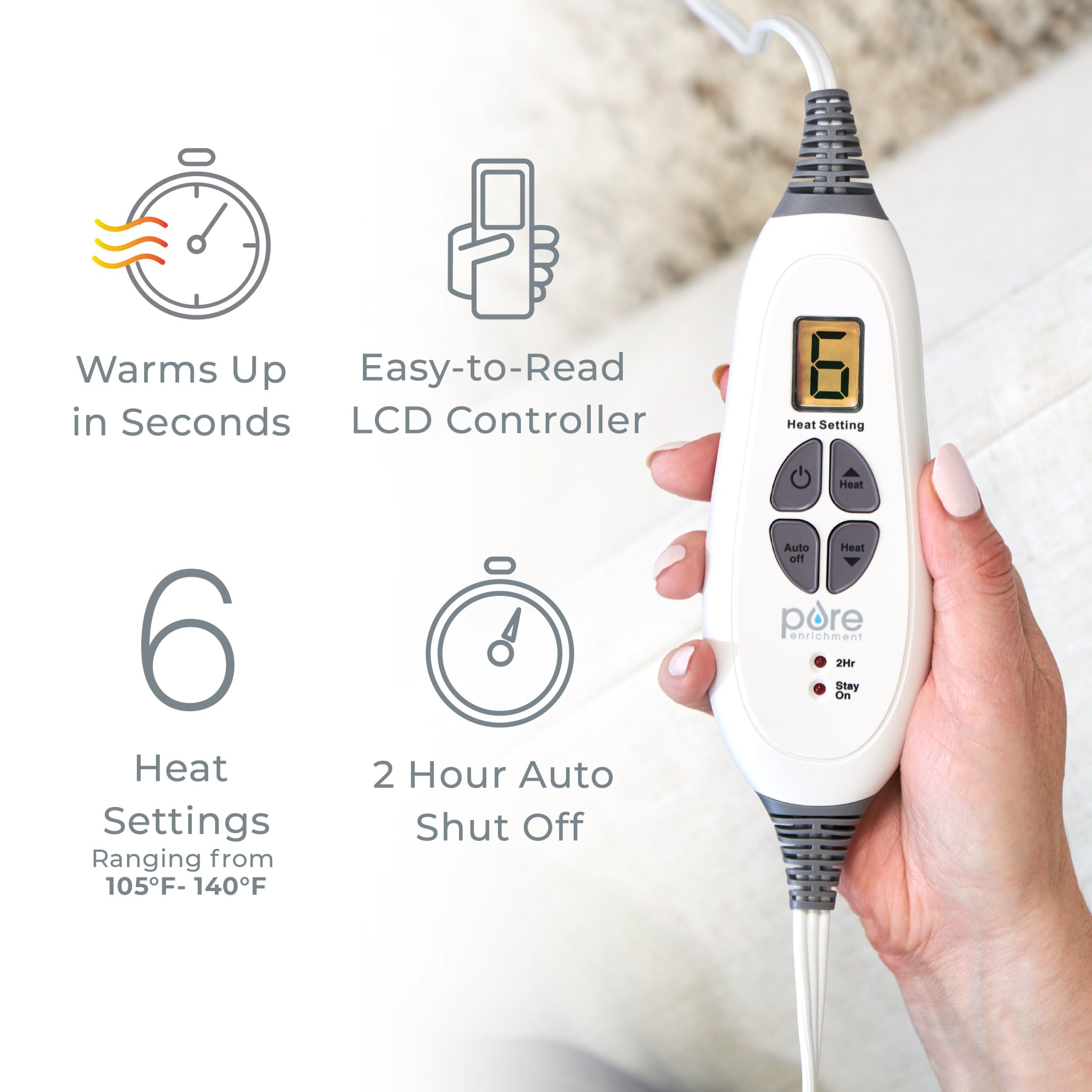 PureRelief XL Electric Heating Pad - Image 5