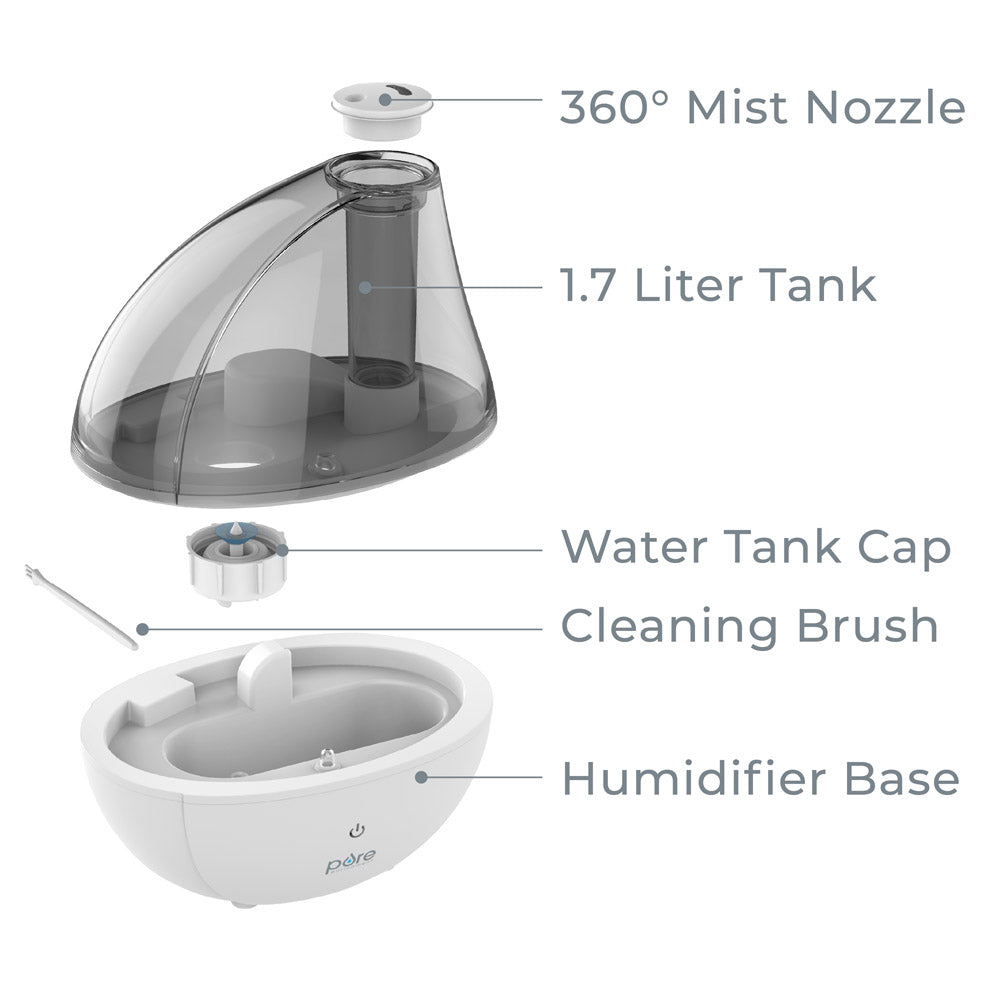 MistAire™ Silver Ultrasonic Cool Mist Humidifier - Image 7