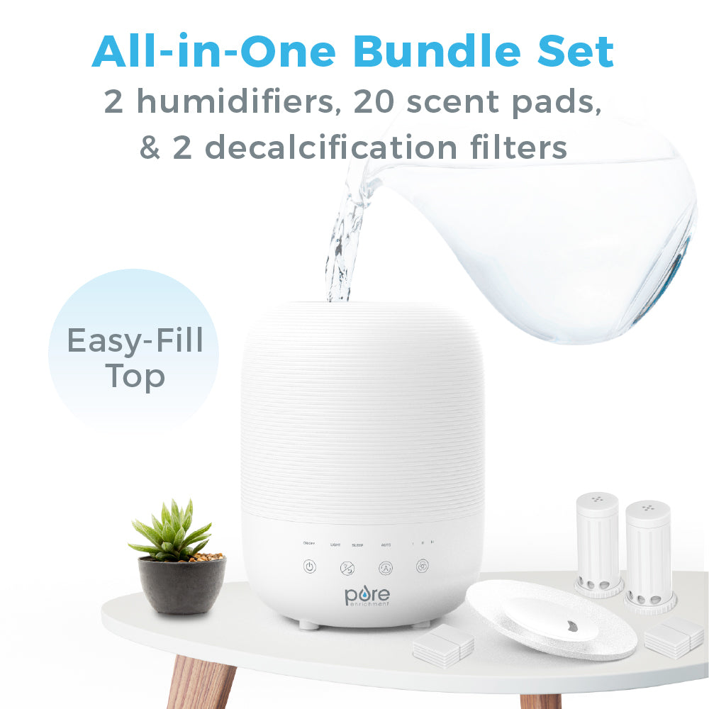 HUME™ Sense 2-Pack Bundle - 2 Humidifiers. 2 Filters. & 20 Scent Pads - Image 2